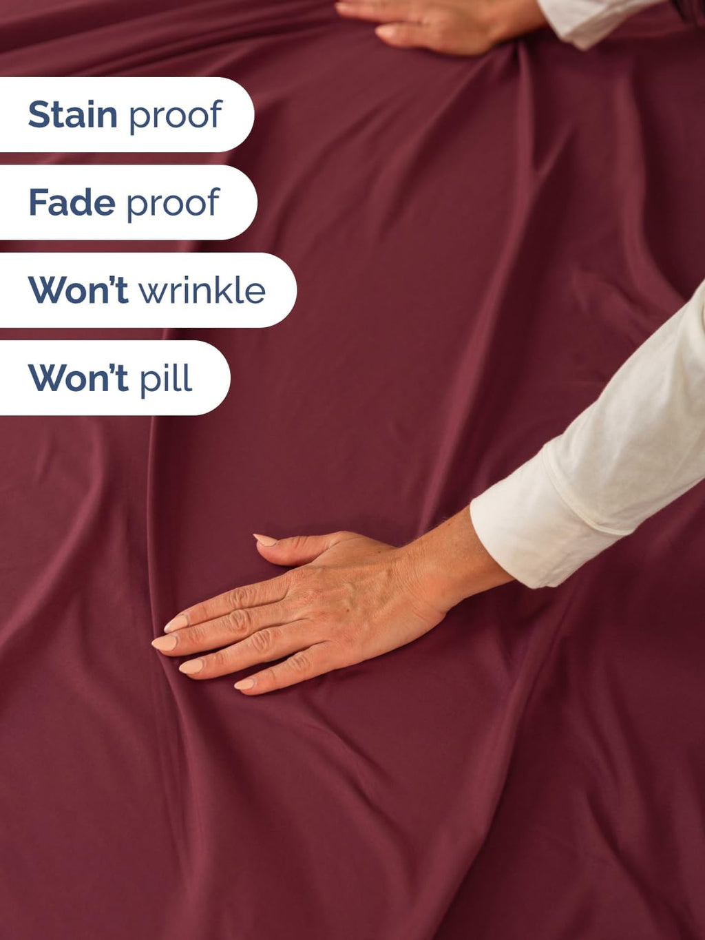 Extra Deep Twin Sheet Set - 4 Piece Breathable & Cooling Sheets - Hotel Luxury Bed Sheets Set - Easy & Secure Fit - Soft, Wrinkle Free & Comfy Sheets Set - Burgundy Sheet Set with Extra Deep Pockets