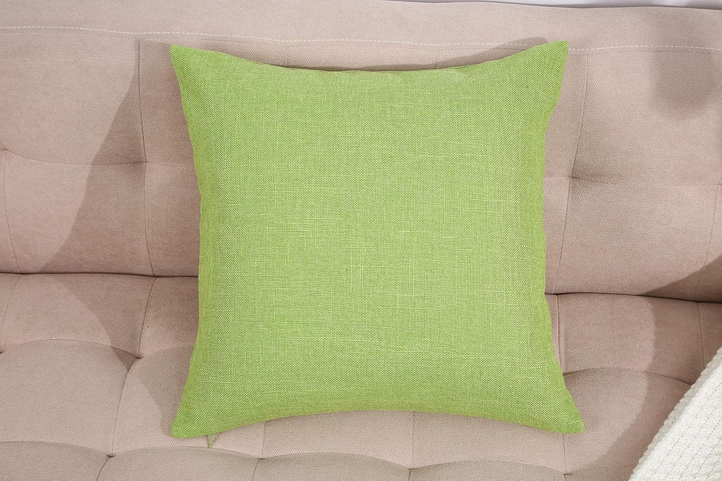 Heavy Lined Imitation Linen Cushion Cover, Throw Pillow Cover, Decorative Pillow Covers, Indoor/Outdoor Pillows Shells, Cushion Cover - (12" X 12", Apple Green)