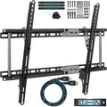 Tilt TV Mount Fits 32-86 Inch Tvs up to 165Lbs Max VESA 600X400Mm, with 10Ft HDMI Cable, Universal Flat Wall Mount Bracket, Fits 16-24" Studs, Ultra Low 1.3" Profile Adjusts to 15 Degree Tilt
