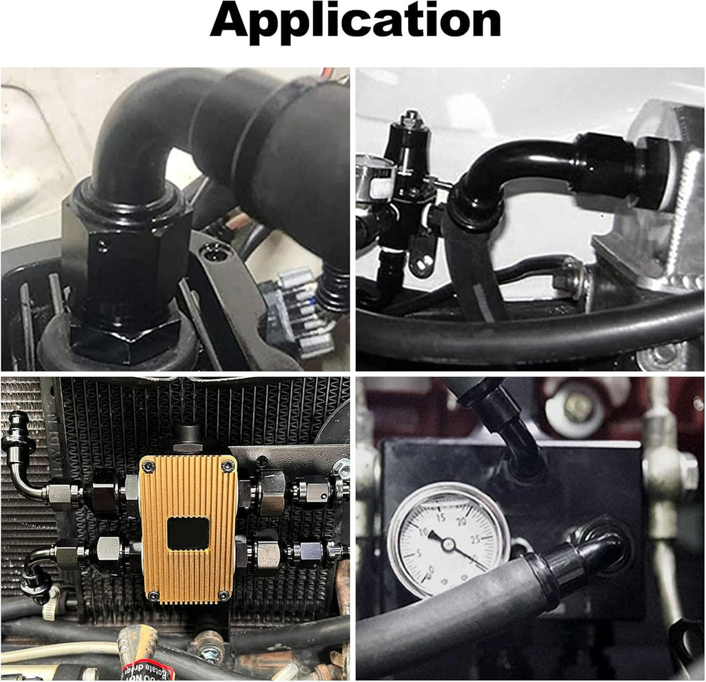 8AN Straight Push Lock Hose Fitting End Black 2PCS