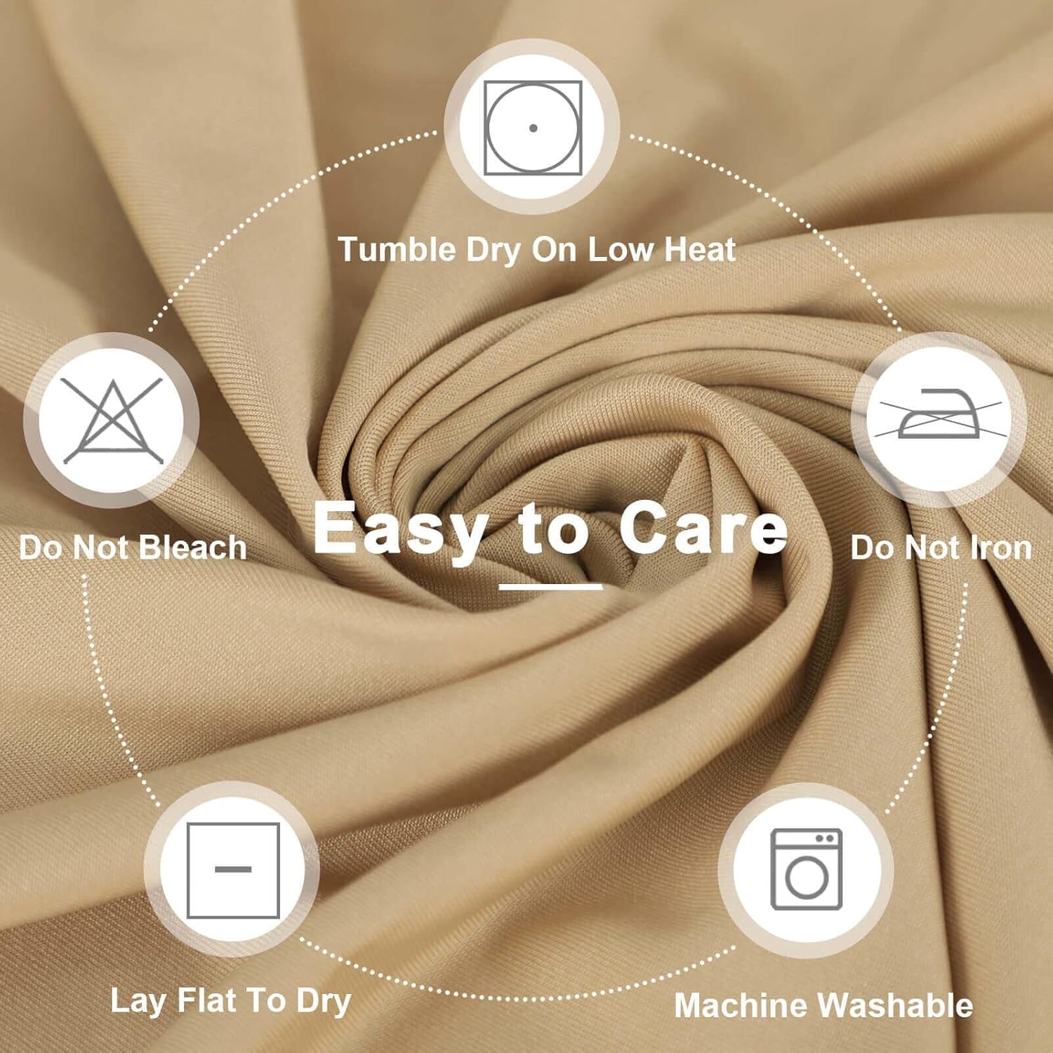 Fitted Tablecloth Beige Table Clothes for 4 Foot Rectangle Table - Elastic Spandex Massage Bed Cover for Party, Wedding, Birthday, Banquet, Vendor