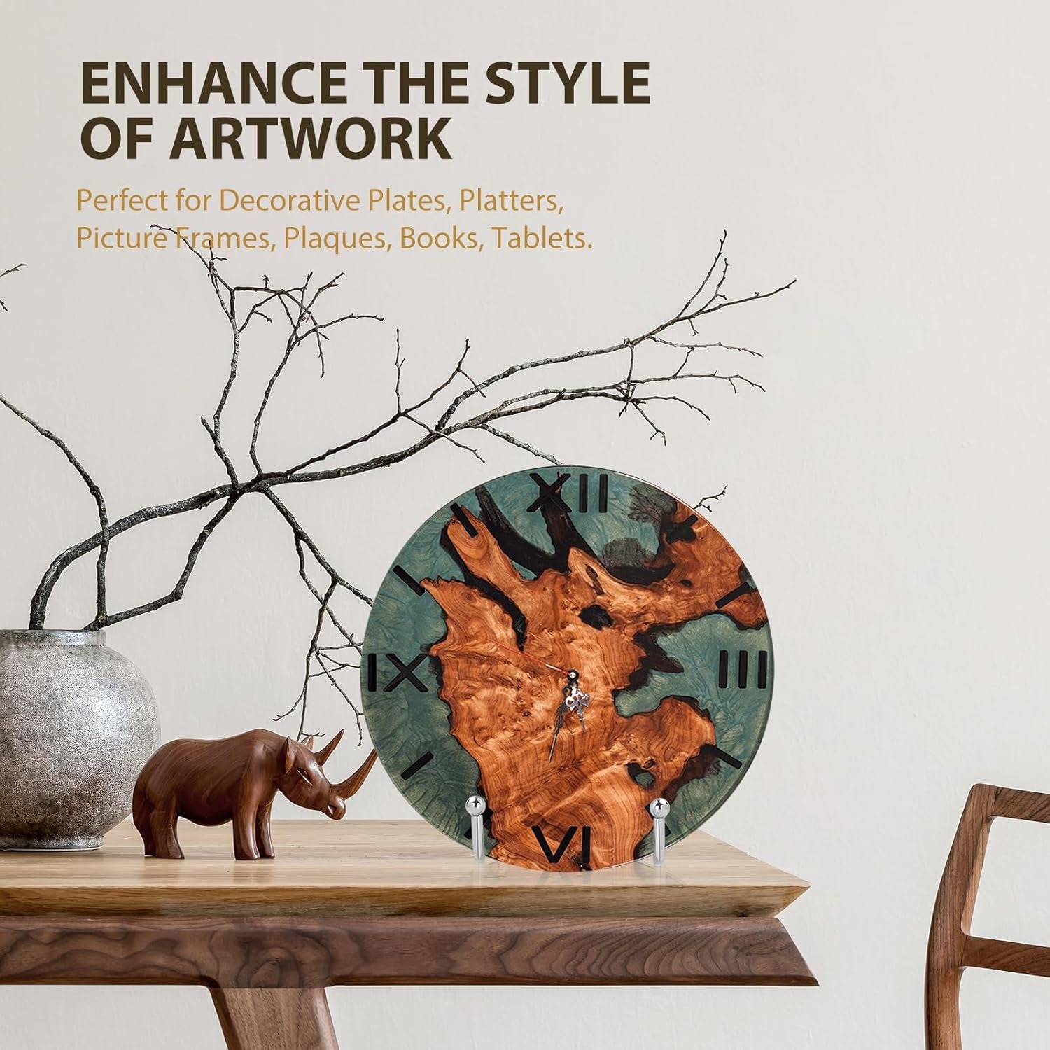 Plate Stands for Display - 6 Inch Metal Easels 4 Pack - Sturdy Tabletop Holders for Decorative Plates, Picture Frames, Books, Tablets, Vinyl Records & More - Silver