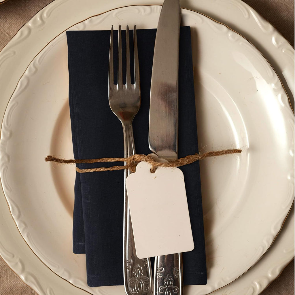 Cloth Napkins Set of 12 20X20 Inches 100% Cotton Napkins Cloth Washable Durable Reusable Absorbent Table Dinner Napkins Cloth for Christmas Hotel Lunch Restaurant Weddings Parties - Black