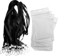 Cruise Lanyard for Ship Cards, 50 Pack, Lanyards with ID Holder, Black